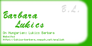 barbara lukics business card